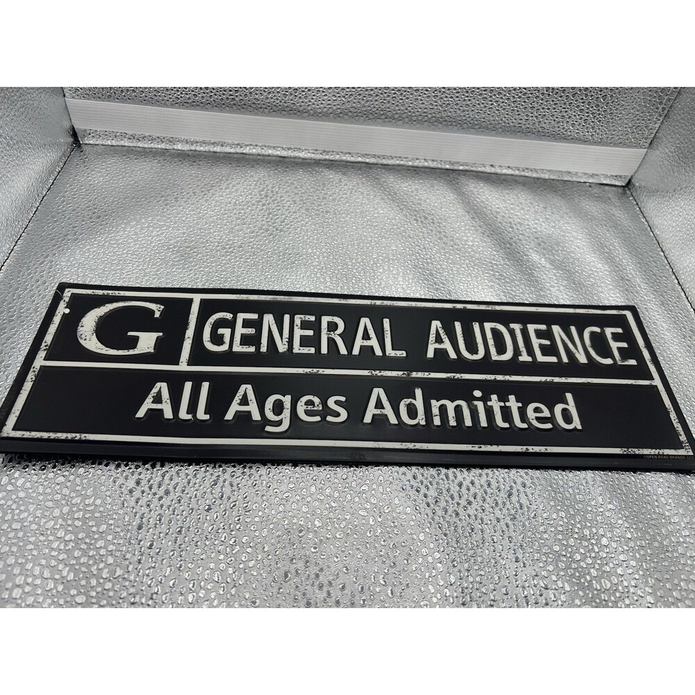 G General Audience All Ages Admitted Metal Sign Movie Rating 4”x12” Open Road